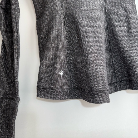 Lululemon Runderful Long Sleeve Heathered Herringbone Heathered Black Black 2 - Picture 12 of 16